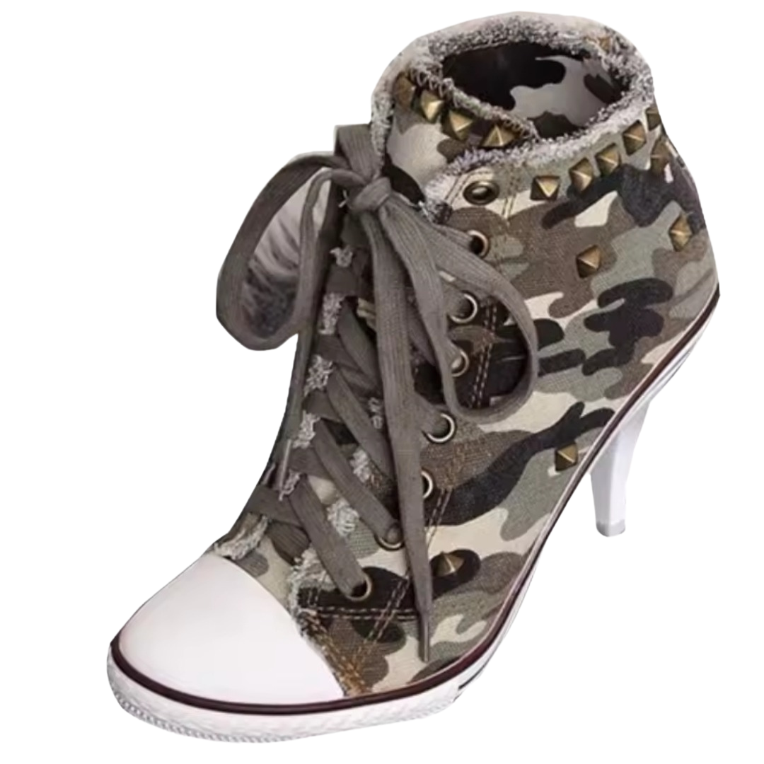 chaussure à rivets vert armé chaussure à rivets vert armé