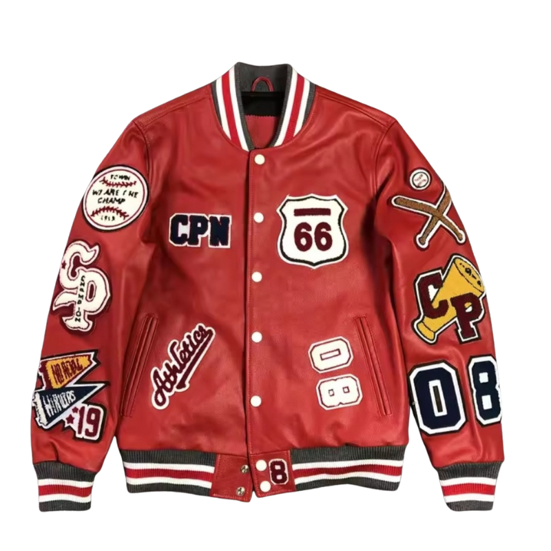 veste h bomber en cuir rouge veste h bomber en cuir rouge