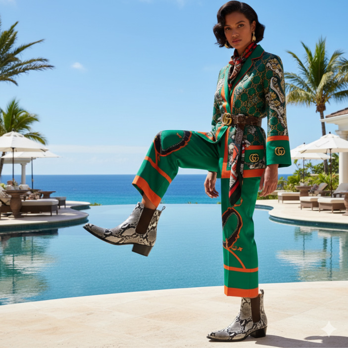 bottes en cuir motif pyton bottes en cuir motif pyton